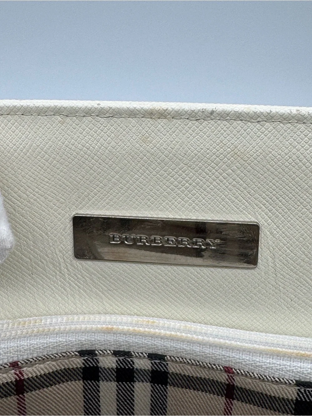 Burberry white satchel early 2000’s‎ purse